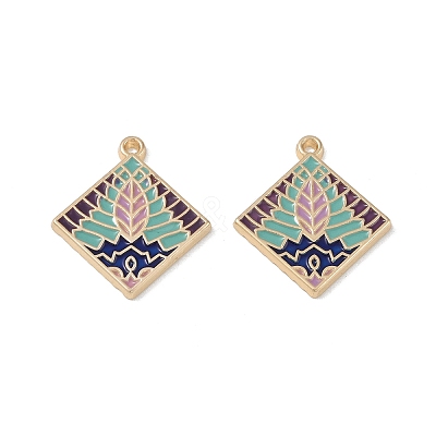 Rack Plating Alloy Enamel Pendants FIND-I038-04G-1