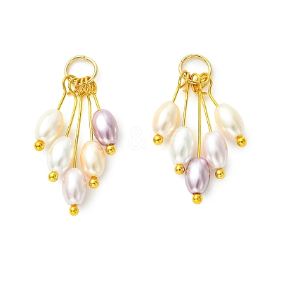Electroplated Shell Pearl Pendants PALLOY-JF05645-1