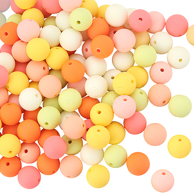 Rubberized Style Imitated Silicone Acrylic Beads MACR-PA0001-06A-03-1