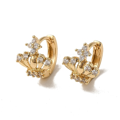 KC Gold Plated Brass Micro Pave Cubic Zirconia Hoop Earring EJEW-L271-01KCG-03-1