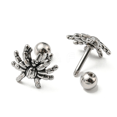 304 Stainless Steel Stud Earrings EJEW-Z034-18AS-1