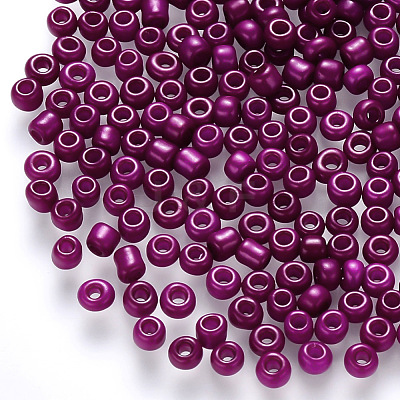 8/0 Baking Paint Glass Round Seed Beads SEED-S036-01B-10-1