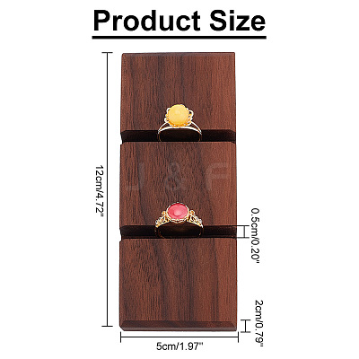2-Slot Walnut Wood Ring Displays RDIS-WH0001-32A-1