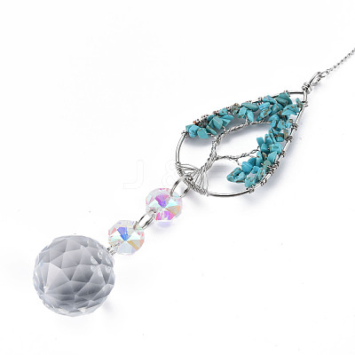 Natural Turquoise Big Pendants G-N333-010G-1