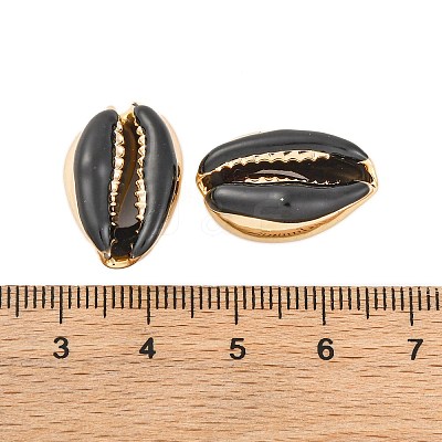 Electroplated Cowrie Shell Beads SSHEL-M023-05G-1