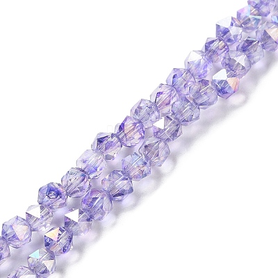 Transparent Electroplate Glass Beads Strands EGLA-F160-01B-1