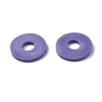Flat Round Handmade Polymer Clay Beads CLAY-R067-10mm-03-1