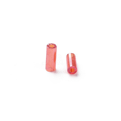 Transparent Colours Luster Glass Bugle Beads SEED-N005-001-A05-1