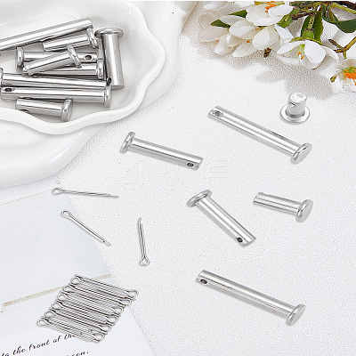15 Sets 3 Styles 304 Stainless Steel Connecting Rod Plug Bolt Pin STAS-LP0005-62B-1