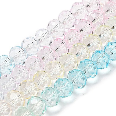 Transparent Painted Glass Beads Strands DGLA-A034-T6mm-A21-1