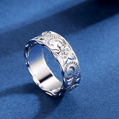 Sculptured Vine Pattern Brass Finger Rings for Women FS-WGD177A-01-1