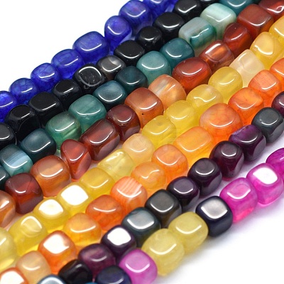 Dyed Natural Agate Beads Strands G-F583-12-1