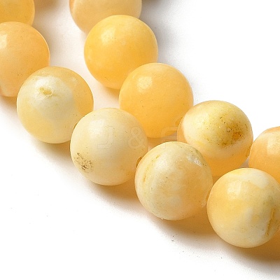 Natural Yellow Jade Beads Strands LS-G-F591-17-10MM-1