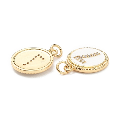 Brass Micro Pave Clear Cubic Zirconia Charms ZIRC-I052-16G-07-1
