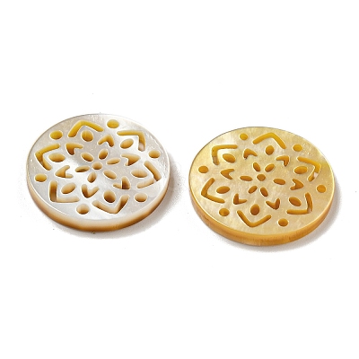 Natural Yellow Shell Cabochons SSHEL-N038-02A-1