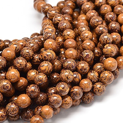 Natural Elephant Skin Jasper/Miriam Stone/Calligraphy Stone Bead Strands G-P075-20-10mm-1