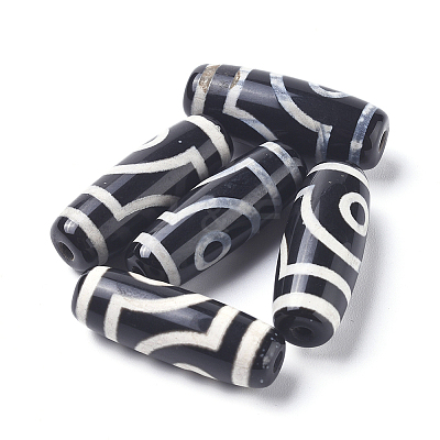 Tibetan Style 2-Eye dZi Beads TDZI-D008-25-1