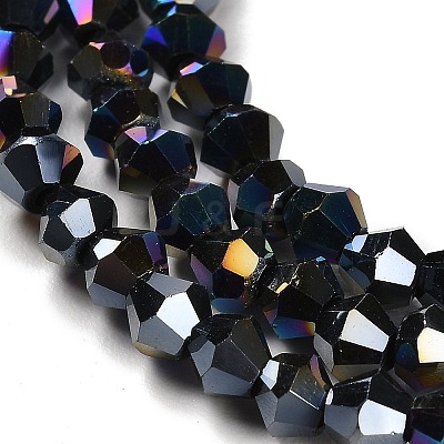 Transparent Electroplate Glass Beads Strands GLAA-F029-2mm-A02-1