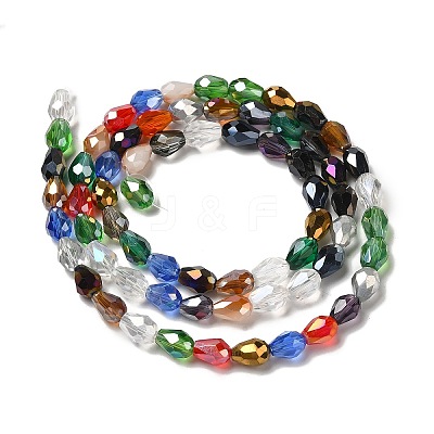 Electroplate Glass Beads Strands EGLA-D015-7x5mm-38-1