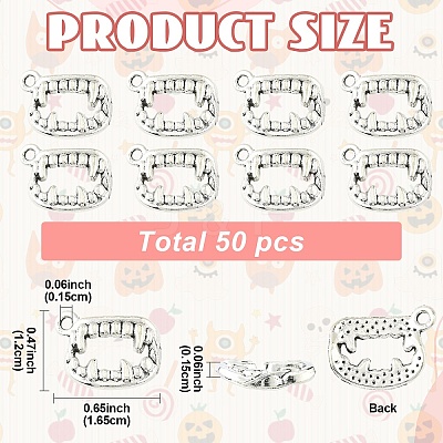 50Pcs Tibetan Style Alloy Pendants FIND-YW0009-08-1