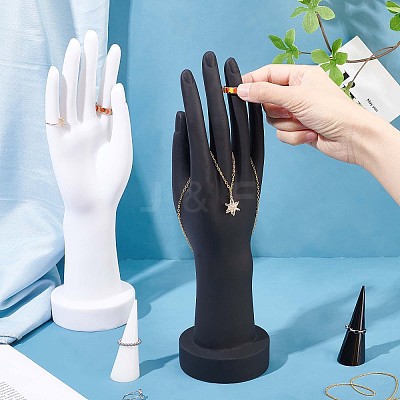 4Pcs 2 Style PVC Hand Model and Cone Shaped Acrylic Ring Displays ODIS-PH0001-31-1
