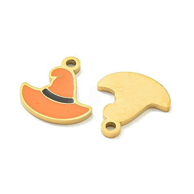 Halloween Theme Ion Plating(IP) 304 Stainless Steel Enamel Pendants STAS-M011-01G-1