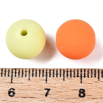 Rubberized Style Imitated Silicone Acrylic Beads MACR-T048-01B-07-1