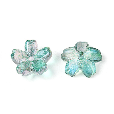 Baking Paint Transparent Glass Bead Caps DGLA-N014-06B-02-1
