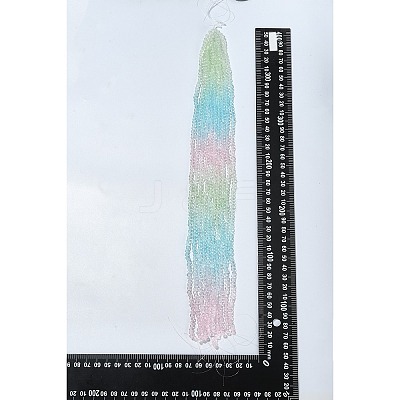 10 Strands Transparent Gradient Color Glass Beads Strands GLAA-CJ0002-09B-1
