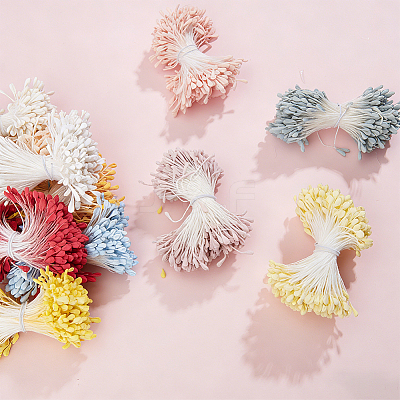 11 Bundles 11 Colors Gypsum with Cotton Cord Artificial Flower Core DIY-GF0014-55-1