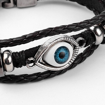 Multi- Strand Leather Cord Bracelets X-BJEW-D423-06A-1