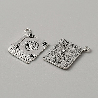 50Pcs Tibetan Style Alloy Pendant Rhinestone Settings TIBEP-WH0004-12-1