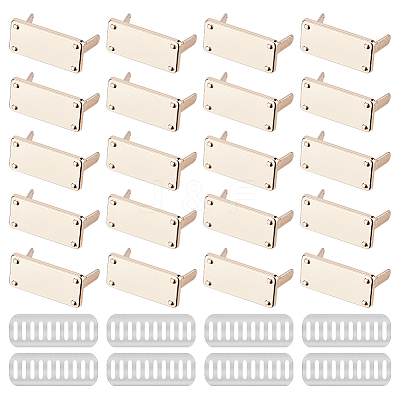 20Pcs Zinc Alloy Rectangle Bag Decorative Clasps PURS-FH0001-14KCG-1