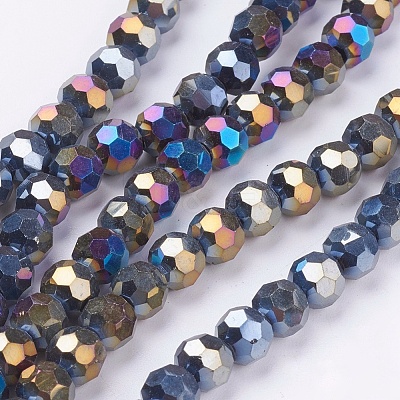 Electroplate Glass Beads Strands EGLA-J042-6mm-AB01-1