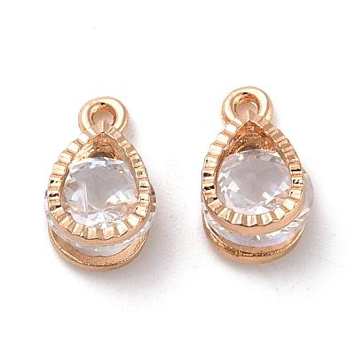 Teardrop Alloy Charms ZIRC-R007-038A-03-1