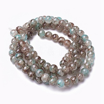 Spray Painted Glass Beads Strands X-GLAA-A038-C-48-1