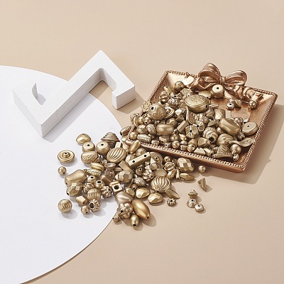 Plated Acrylic Beads MACR-YW0001-29G-1