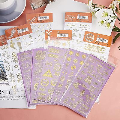 Glitter Self Adhesive Waterproof Hot Stamping Stickers DIY-PH0001-95-1