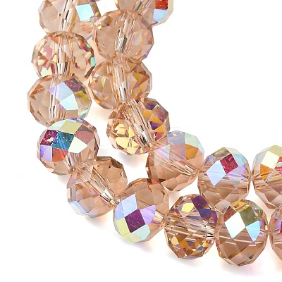 Electroplate Transparent Glass Beads Strands EGLA-A046-01C-22-1