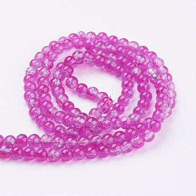 Crackle Glass Beads Strands X-CCG-Q002-6mm-09-1