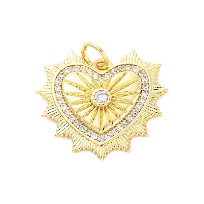 Brass Micro Pave Cubic Zirconia Pendants KK-D325-61G-03-1