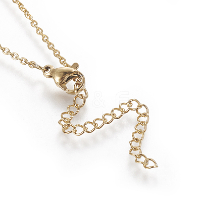 Brass Initial Pendant Necklaces NJEW-I230-24G-O-1