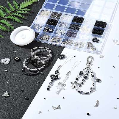 DIY Alloy & Glass & Acrylic Mobile Phone Strap Making Kits DIY-FS0006-65-1