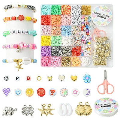 DIY Polymer Clay & Acrylic Beads Bracelets Making Kits DIY-YW0009-58-1