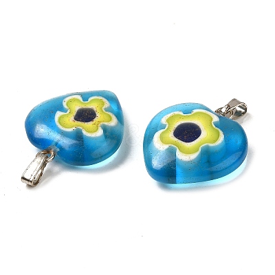 Handmade Millefiori Glass Pendants LAMP-O016-02B-1