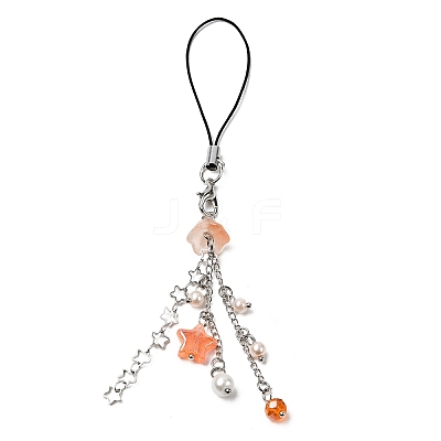 Glass & Acrylic Mobile Straps HJEW-SW00079-02-1