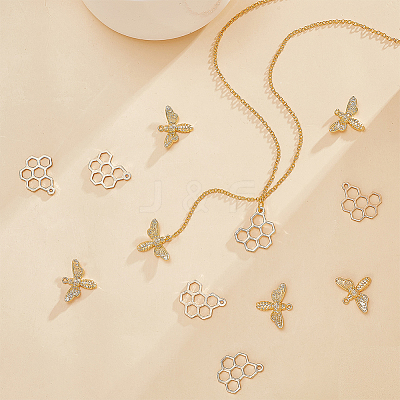 12Pcs 2 Style Brass Charms KK-BC0009-29-1