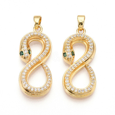 Brass Micro Pave Cubic Zirconia Pendants KK-T070-54G-1