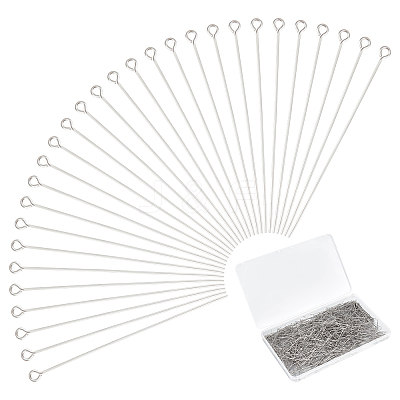 1000Pcs Stainless Steel Eye Pins STAS-UN0058-29-1