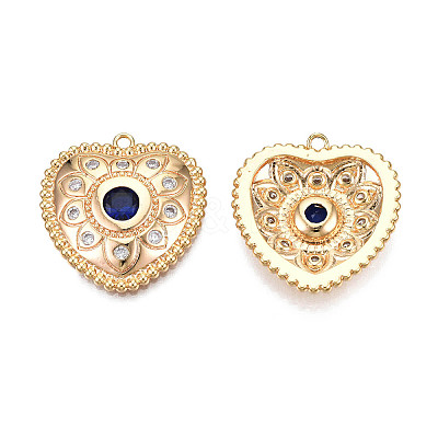 Brass Micro Pave Cubic Zirconia Pendants KK-N216-364-1